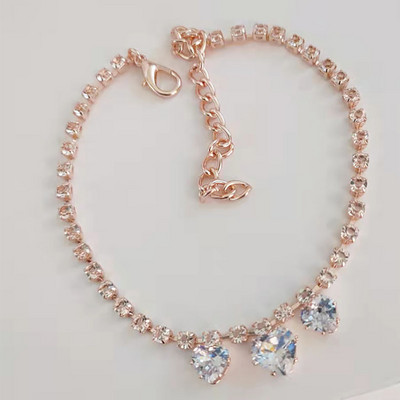 Εξαιρετικό κολιέ γάτα με στρας που λάμπει φωτεινό ροδακινί καρδιά ζιργκόν Bling καλλωπισμός κουτάβι γατάκι γάτα σκύλος κολάρα για κατοικίδια Προϊόν για γάτα