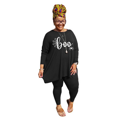 XL-5XL Winter Plus Size Σετ Γυναικεία Μονόχρωμα Μακρύ μανίκι O Λαιμόκοψη Χαλαρά 2 Κοστούμια Γυναικεία Παντελόνια Χονδρική Dropshipping