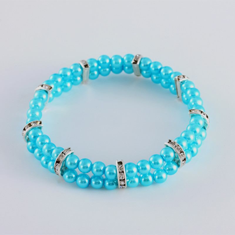 Perle cu două straturi Guler de pisică Accesorii pentru câini pentru câini de talie mică Colier de nuntă Bijuterii pentru femele de câini Pisicuțe Lucruri pentru câini la modă