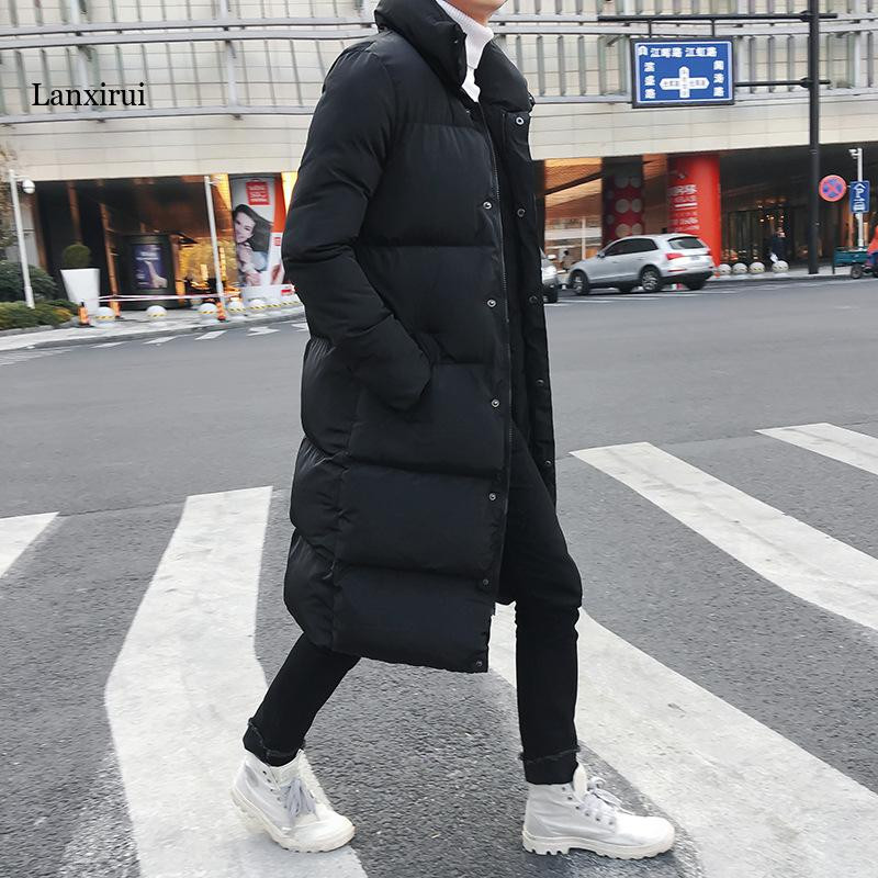 Μόδα Ανδρικό Μακρύ Παλτό Μπουφάν Πολυτελές Μάρκα Winter Solid Μαύρο Ανδρικό παλτό 4XL Χοντρό ζεστό και λεπτό ανδρικό πανωφόρι