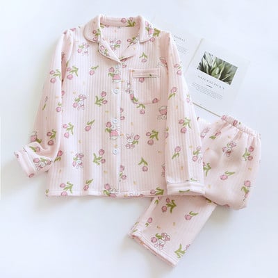 Naiste pidžaama talveflanellist pidžaamakomplekt fliisist pidžaama magamisriided, paksud soojad sametist naiste koduriided, kostüümid, armas, armas pidžaama