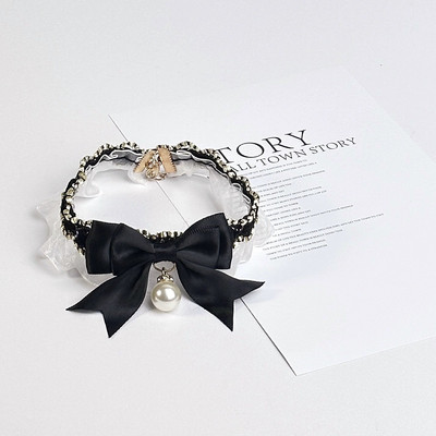 Κολάρο γάτας για σκύλους κατοικίδιων ζώων Χαριτωμένο κολάρο γάτας με φιόγκο με δαντέλα Ρυθμιζόμενο κολιέ γάτας Κοσμήματα με γλυκό λαιμό διακοσμητικά αξεσουάρ για κατοικίδια Προμήθειες για κατοικίδια