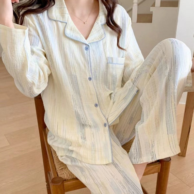 Στερεά Σετ Πυτζάμες Γυναικείες Δροσερές Ειδικές Φθινοπωρινές Κομψές Δημοφιλείς Κομψές Βασικές Αρχές Κορεατικού Στιλ Σαγηνευτικό Ιδιοσυγκρασιακό Νέο