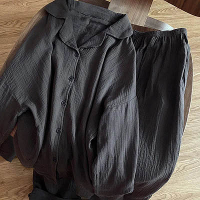 Στερεά Σετ Πυτζάμες Γυναικείες Δροσερές Ειδικές Φθινοπωρινές Κομψές Δημοφιλείς Κομψές Βασικές Αρχές Κορεατικού Στιλ Σαγηνευτικό Ιδιοσυγκρασιακό Νέο