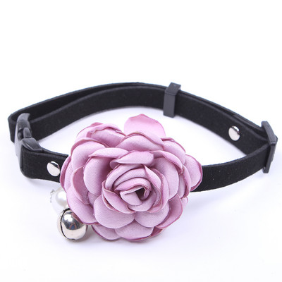 Colier de câine, pisică, reglabil, trandafiri, cu clopoței, pentru animale de companie, pentru femele Chihuahua Yorkie