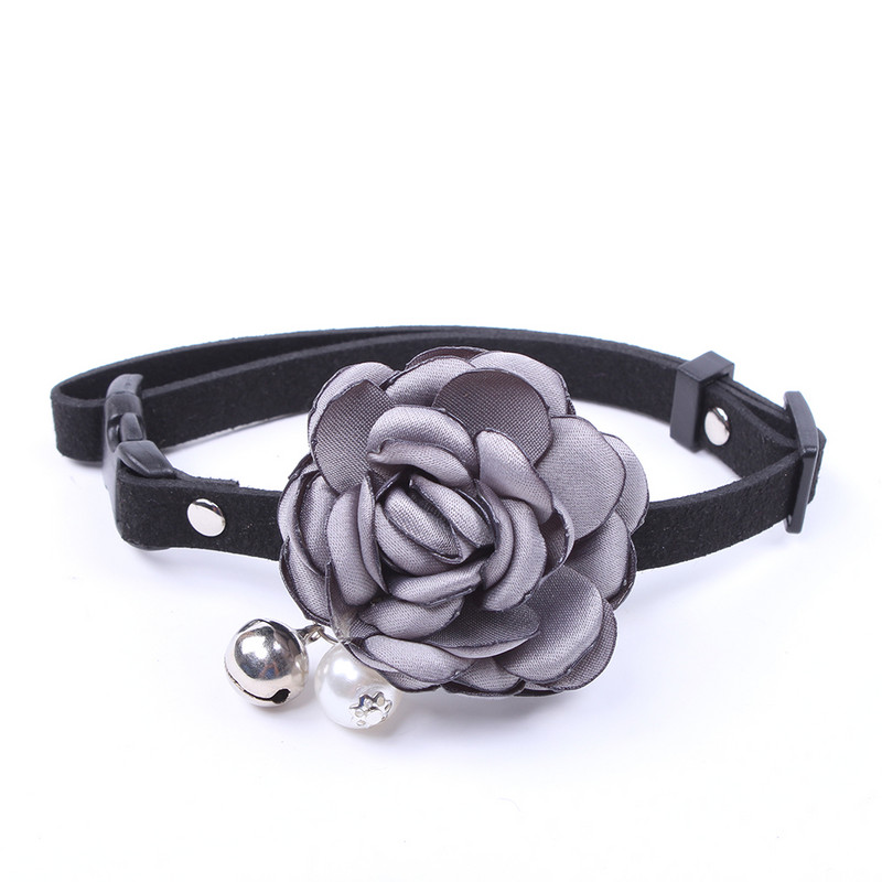 Colier de câine, pisică, reglabil, trandafiri, cu clopoței, pentru animale de companie, pentru femele Chihuahua Yorkie