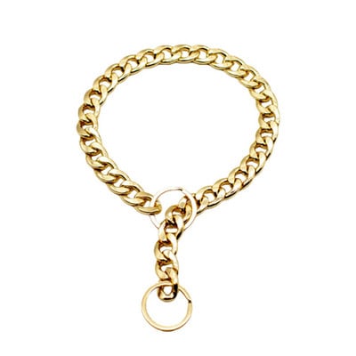 Suņu rotaslietas no nerūsējošā tērauda suņu apkakles zelta ķēde Luksusa izturīga apmācības P ķēde lieliem suņiem Dobermana Pitbull Rotveilers