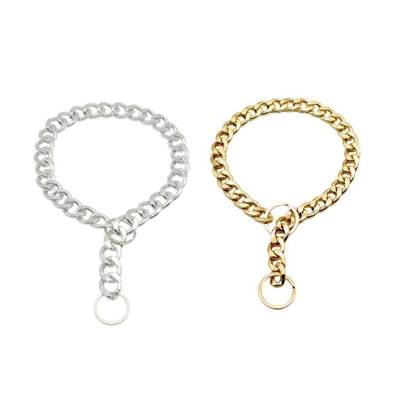 Suņu rotaslietas no nerūsējošā tērauda suņu apkakles zelta ķēde Luksusa izturīga apmācības P ķēde lieliem suņiem Dobermana Pitbull Rotveilers