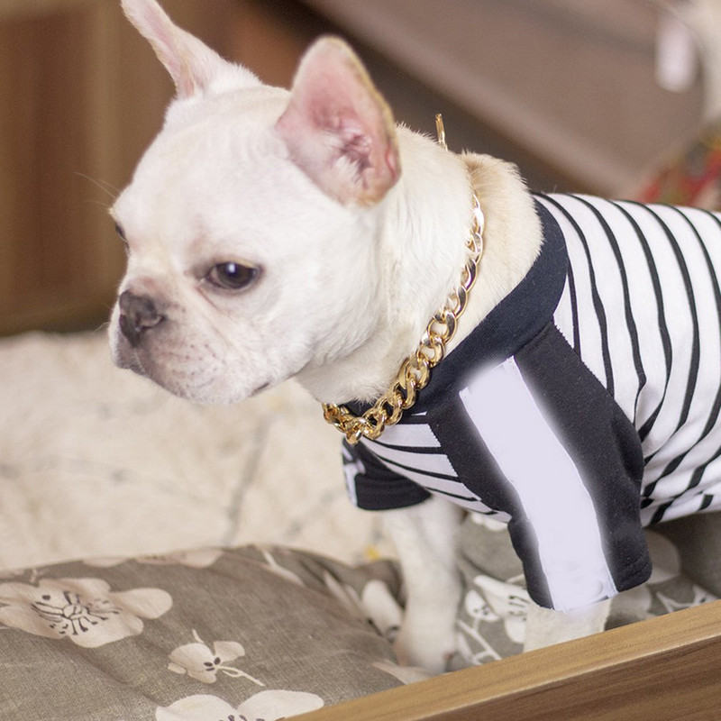 Suņu rotaslietas no nerūsējošā tērauda suņu apkakles zelta ķēde Luksusa izturīga apmācības P ķēde lieliem suņiem Dobermana Pitbull Rotveilers