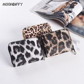 Γυναικεία κοντά πορτοφόλια Νέα vintage μόδας Leopard prints Πορτοφόλι με κέρματα για κορίτσια Τσάντα συμπλέκτη PU Γυναικεία θήκη για κάρτες Τσάντα συμπλέκτη Carteras