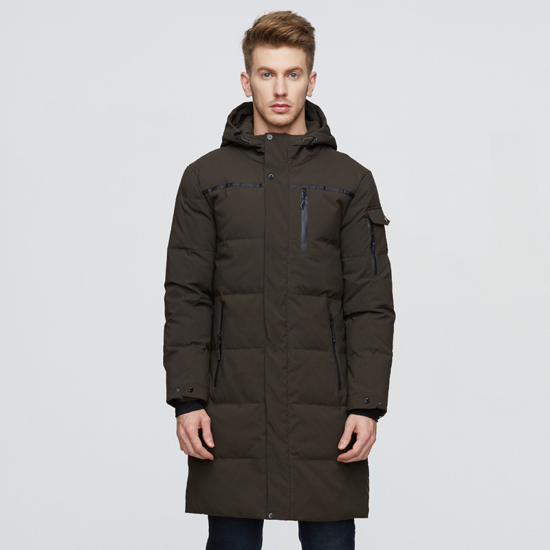 Ανδρικό μακρύ τζάκετ 2023 Χειμώνας με κουκούλα υψηλής ποιότητας Χαλαρό λευκό παλτό πάπιας Χοντρό Ζεστό Parkas Snow