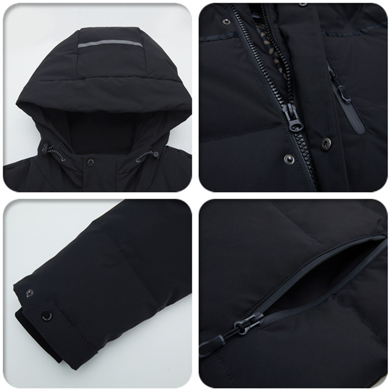 Ανδρικό μακρύ τζάκετ 2023 Χειμώνας με κουκούλα υψηλής ποιότητας Χαλαρό λευκό παλτό πάπιας Χοντρό Ζεστό Parkas Snow