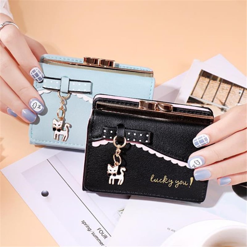 Moodne naiste rahakott rahakott Naiste armas kassi rahakott Mündi rahakott kaardihoidja Carteras Para Mujer Monedero Mujer Monederos Cartera