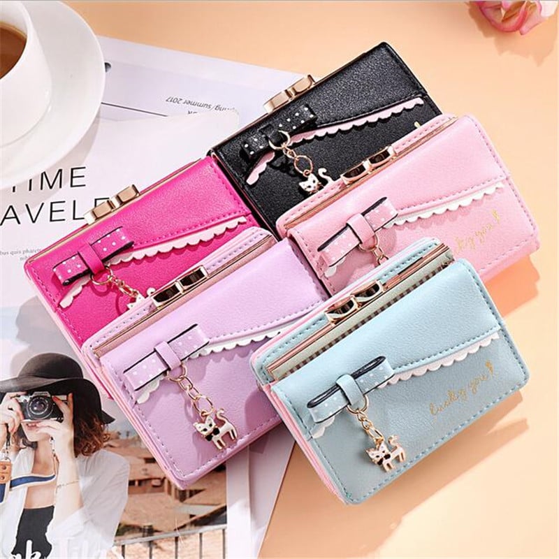 Moodne naiste rahakott rahakott Naiste armas kassi rahakott Mündi rahakott kaardihoidja Carteras Para Mujer Monedero Mujer Monederos Cartera