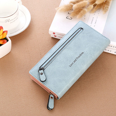 Γυναικείο μακρύ παχύ πορτοφόλι μονόχρωμο συμπλέκτης μεγάλης χωρητικότητας Ορθογώνιο τηλέφωνο Τσάντα τσέπης Γυναικεία PU Δερμάτινο τσαντάκι με κέρματα πολυτελείας