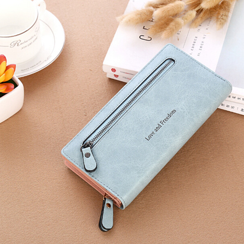 Γυναικείο μακρύ παχύ πορτοφόλι μονόχρωμο συμπλέκτης μεγάλης χωρητικότητας Ορθογώνιο τηλέφωνο Τσάντα τσέπης Γυναικεία PU Δερμάτινο τσαντάκι με κέρματα πολυτελείας