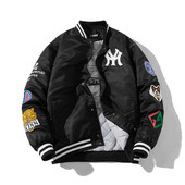 Jesenná a zimná bomber bunda pre mužov, výšivka, streetwear, slim fit, baseballový golier, bundy, kabáty, ležérne oblečenie, vetrovka pre ženy