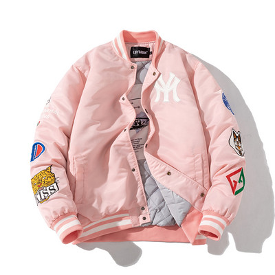 Jesenná a zimná bomber bunda pre mužov, výšivka, streetwear, slim fit, baseballový golier, bundy, kabáty, ležérne oblečenie, vetrovka pre ženy