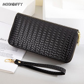 PU Δερμάτινα Γυναικεία Πορτοφόλια Fallow Γυναικεία Μακριά Γυναικεία Πορτοφόλι με διπλό φερμουάρ Τσάντα Clutch Carteras Para Mujer Πορτοφόλια για γυναίκες Θήκη κάρτας