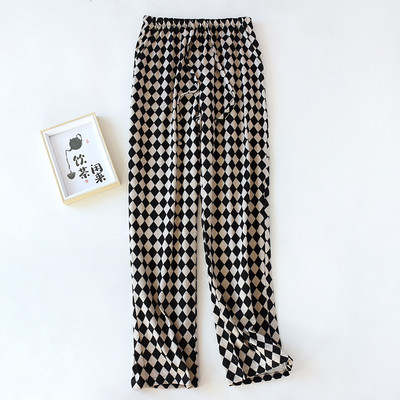 NHKDSASA Βαμβακερές Πυτζάμες Παντελόνι Γυναικεία Υπηρεσία για το Σπίτι Sleepwear Cute Night Loungear Print Sleep Bottoms Φαρδύ παντελόνι Νυχτερινό φόρεμα