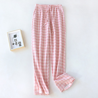 NHKDSASA Βαμβακερές Πυτζάμες Παντελόνι Γυναικεία Υπηρεσία για το Σπίτι Sleepwear Cute Night Loungear Print Sleep Bottoms Φαρδύ παντελόνι Νυχτερινό φόρεμα