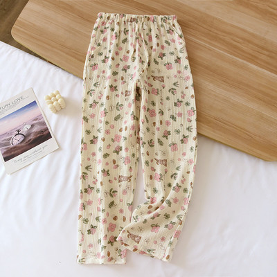 NHKDSASA Βαμβακερές Πυτζάμες Παντελόνι Γυναικεία Υπηρεσία για το Σπίτι Sleepwear Cute Night Loungear Print Sleep Bottoms Φαρδύ παντελόνι Νυχτερινό φόρεμα