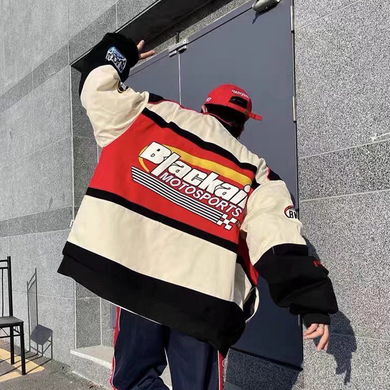 Motocyklová bunda pre mužov, streetwear, písmenová potlač, Chaquetas Hombre, hip hop, vintage bavlnená párová jarná baseballová bunda, unisex kabát