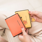 Νέο κρεμαστό πορτοφόλι με δερμάτινο κέρμα PU Μικρά πορτοφόλια Hasp κοντή θήκη πιστωτικής κάρτας Carteras Para Mujer Monedero Mujer Tarjetero