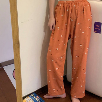 Sleep Bottoms Γυναικεία νυχτικά Κορεάτικου στιλ Ελαστική μέση Μακριά παντελόνια Soft Comfort Kawaiii Casual Print Γυναικεία Loose Spring Ins