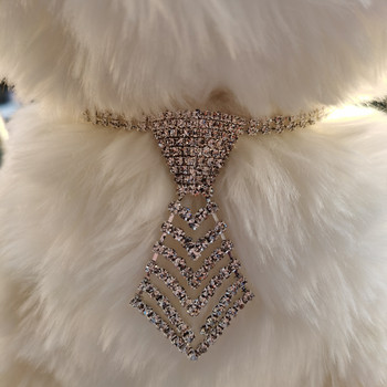 Cute Bling Crystal Dog Collar Tie Diamond Puppy Pet Shiny Full Rhinestone κολιέ κολάρο για προμήθειες Pet Little Dogs