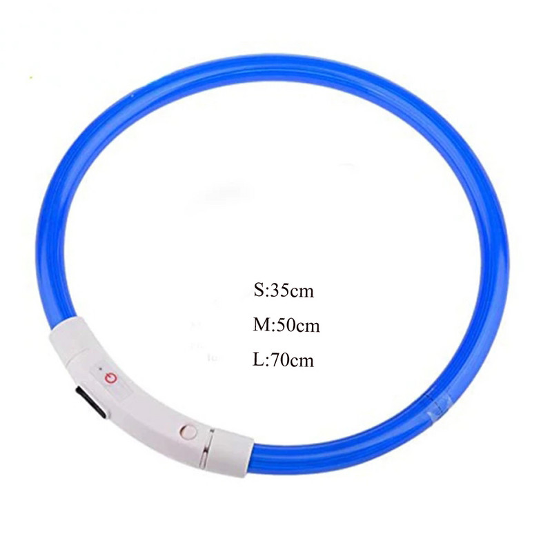 Atsparus vandeniui LED mirksinčios šviesos antkaklis šuniui USB įkraunamas švytintis šunų antkaklis, skirtas nakties saugai, naminių gyvūnėlių LED mirksintys naktiniai antkakliai