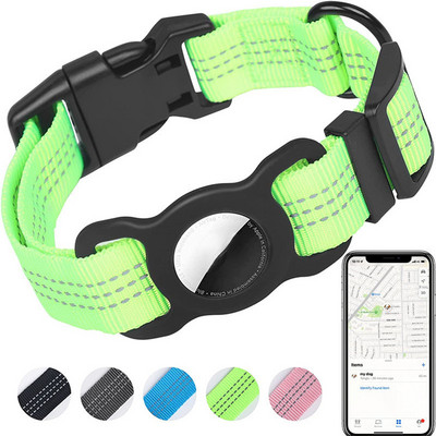 Módny obojok pre psa s puzdrom Apple Airtag, nylonový obojok pre domáce zvieratá, reflexný mäkký obojok proti strate, psí potreby, oblek pre psa