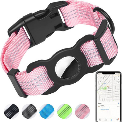 Módny obojok pre psa s puzdrom Apple Airtag, nylonový obojok pre domáce zvieratá, reflexný mäkký obojok proti strate, psí potreby, oblek pre psa