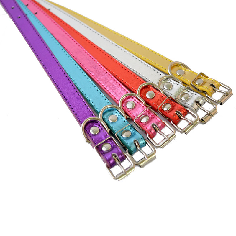 6 Χρώματα Pu Δερμάτινο Κολάρο Σκύλου Προμήθειες κατοικίδιων για μικρά σκυλιά Ρυθμιζόμενη πόρπη για κατοικίδιο κουτάβι σκύλος κολάρο γάτας Μέγεθος XS SM