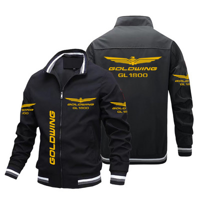 Jachetă pentru bărbați pentru motocicletă Honda 2023, Jachetă bomber cu imprimeu Honda Gold Wing GL1800, Uniformă de baseball la modă Jachetă pentru bărbați