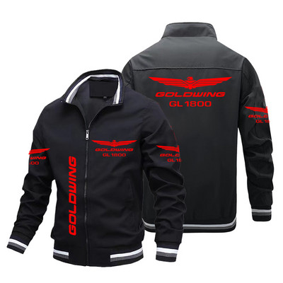Jachetă pentru bărbați pentru motocicletă Honda 2023, Jachetă bomber cu imprimeu Honda Gold Wing GL1800, Uniformă de baseball la modă Jachetă pentru bărbați