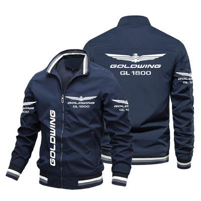 Jachetă pentru bărbați pentru motocicletă Honda 2023, Jachetă bomber cu imprimeu Honda Gold Wing GL1800, Uniformă de baseball la modă Jachetă pentru bărbați