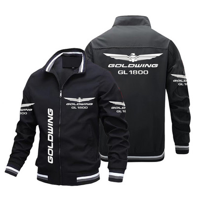 Jachetă pentru bărbați pentru motocicletă Honda 2023, Jachetă bomber cu imprimeu Honda Gold Wing GL1800, Uniformă de baseball la modă Jachetă pentru bărbați