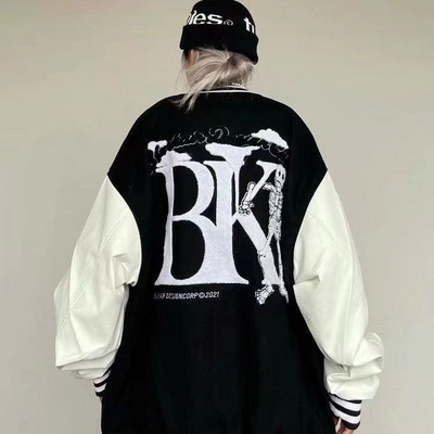 American Fried Street Embroidery Στολή μπέιζμπολ ανδρών και γυναικών Ruffian όμορφος με κουμπιά Υψηλής αίσθησης Χειμερινό παλτό με πέτο