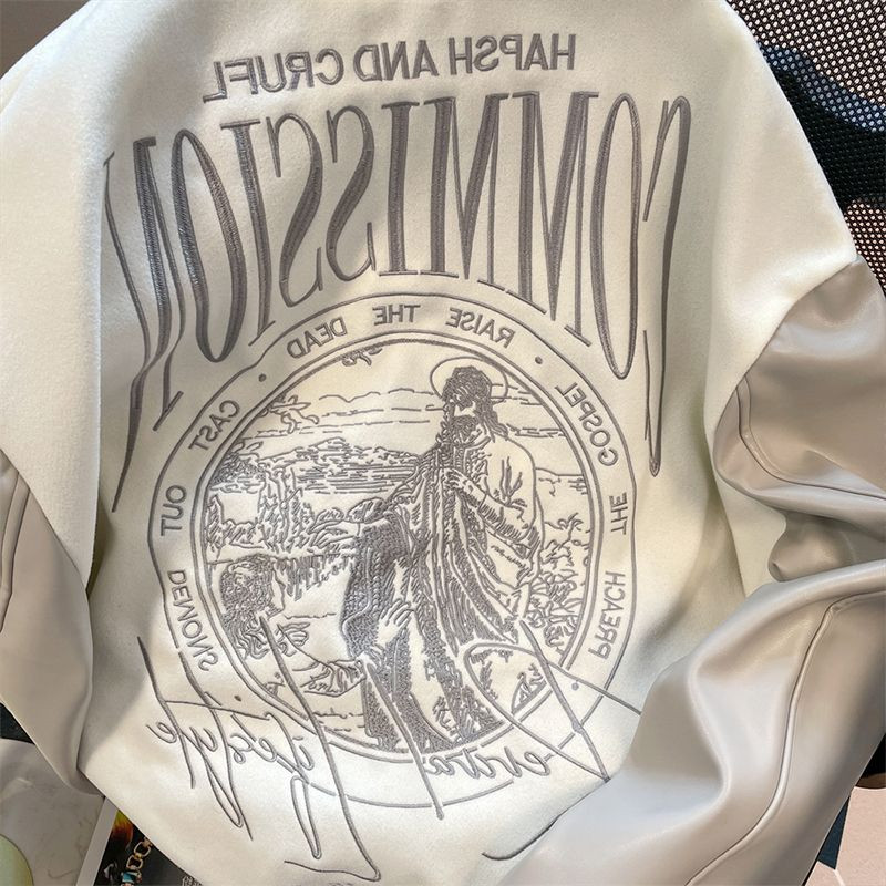 American Fried Street Embroidery Στολή μπέιζμπολ ανδρών και γυναικών Ruffian όμορφος με κουμπιά Υψηλής αίσθησης Χειμερινό παλτό με πέτο