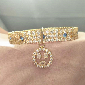 Εξαιρετικό κολάρο Bling Crystal Dog Χαριτωμένο μενταγιόν σε σχήμα διαμαντιού κουταβιού κατοικίδιο ζώο γυαλιστερό κολιέ από στρας Αξεσουάρ για κατοικίδια