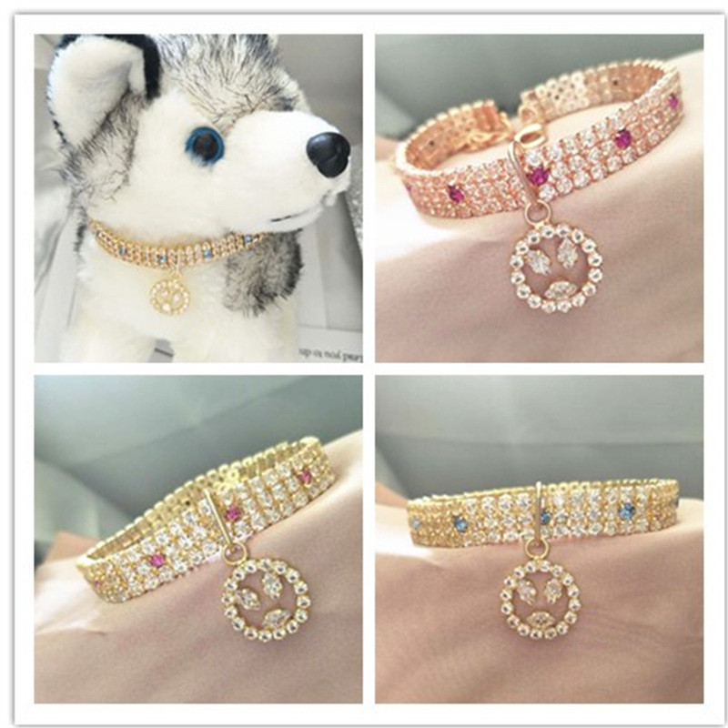 Εξαιρετικό κολάρο Bling Crystal Dog Χαριτωμένο μενταγιόν σε σχήμα διαμαντιού κουταβιού κατοικίδιο ζώο γυαλιστερό κολιέ από στρας Αξεσουάρ για κατοικίδια