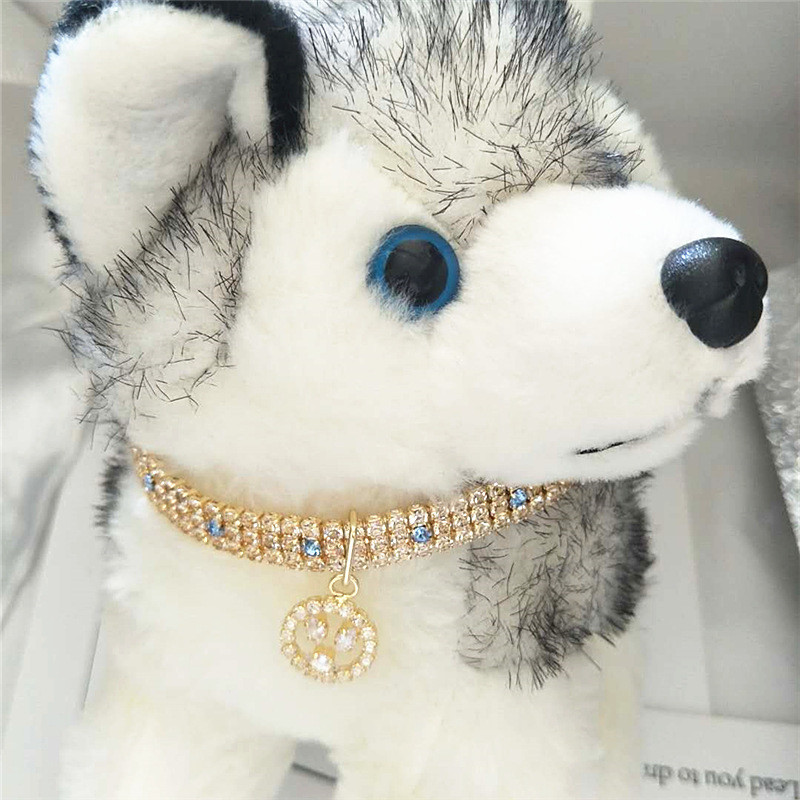 Εξαιρετικό κολάρο Bling Crystal Dog Χαριτωμένο μενταγιόν σε σχήμα διαμαντιού κουταβιού κατοικίδιο ζώο γυαλιστερό κολιέ από στρας Αξεσουάρ για κατοικίδια