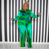 Plus Size Γυναικεία Σετ 5xl Print Μπλούζα Μπλούζα και Φαρδύ Παντελόνι Καλοκαιρινής Μόδας 2023 Σετ δύο τεμαχίων Φθινοπωρινά γυναικεία ρούχα χονδρικής