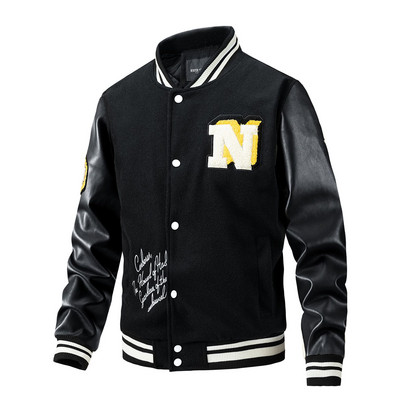 Bărbați de iarnă cu broderie cu litere de baseball, jachetă, haine, bărbați, toamnă, stradă, retro, lejer, ocazional, jachetă îngroșată, femei, top lejer