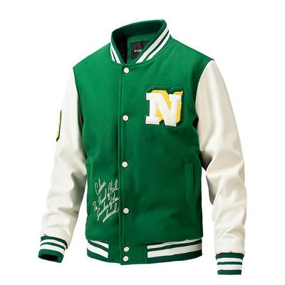 Bărbați de iarnă cu broderie cu litere de baseball, jachetă, haine, bărbați, toamnă, stradă, retro, lejer, ocazional, jachetă îngroșată, femei, top lejer