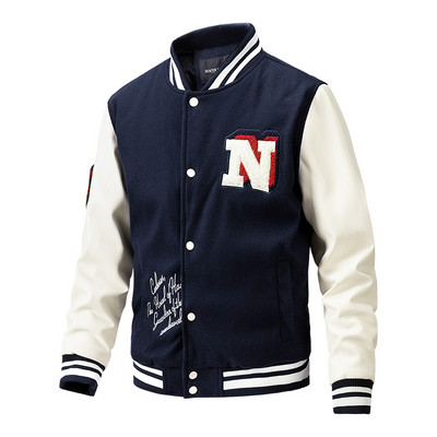 Bărbați de iarnă cu broderie cu litere de baseball, jachetă, haine, bărbați, toamnă, stradă, retro, lejer, ocazional, jachetă îngroșată, femei, top lejer