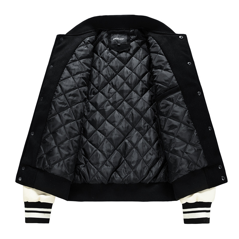 Bărbați de iarnă cu broderie cu litere de baseball, jachetă, haine, bărbați, toamnă, stradă, retro, lejer, ocazional, jachetă îngroșată, femei, top lejer