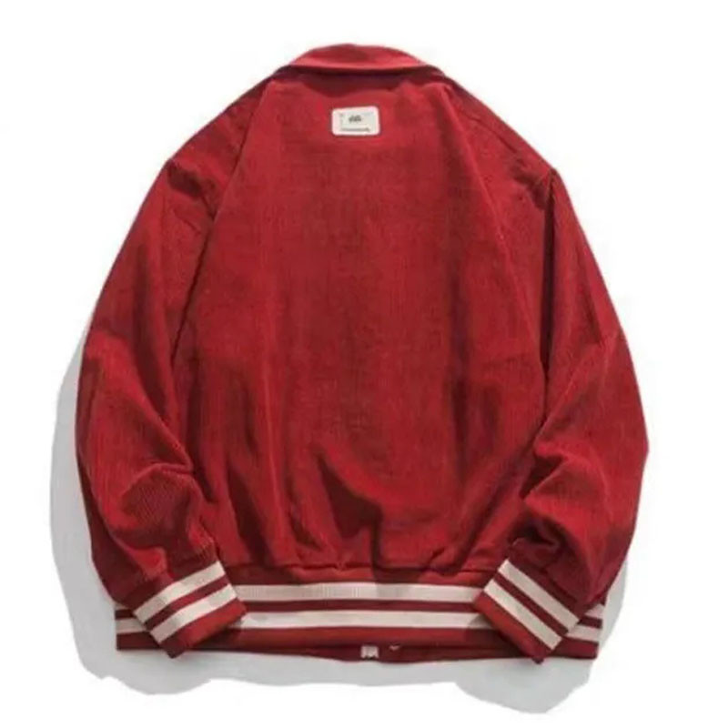 Corduroy College Μπουφάν Ανδρικά Άνοιξη Φθινόπωρο Casual Μόδα Κόκκινα ρούχα μπέιζμπολ Ανδρικά ρετρό συνονθύλευμα Color Block πανωφόρια