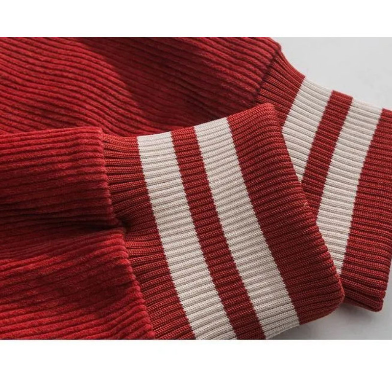 Corduroy College Μπουφάν Ανδρικά Άνοιξη Φθινόπωρο Casual Μόδα Κόκκινα ρούχα μπέιζμπολ Ανδρικά ρετρό συνονθύλευμα Color Block πανωφόρια